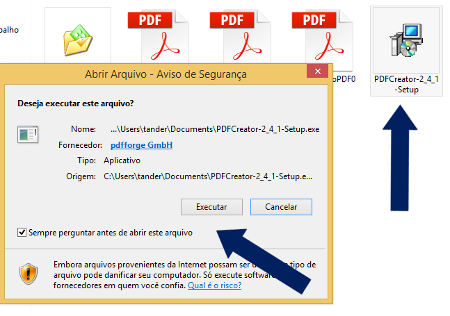 Executando o instalador