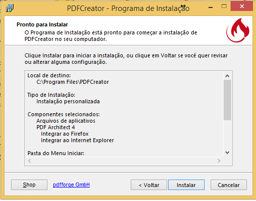 Iniciando a instalação