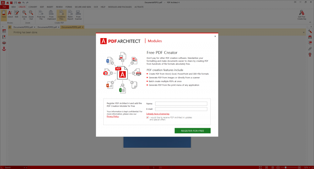 Registrar o complemento