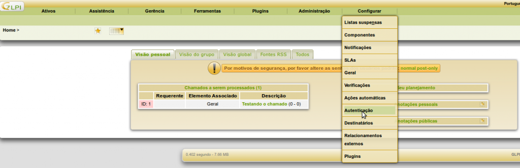 GLPI Autenticando com o AD