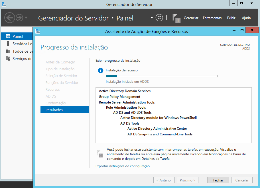 Progresso de Instalação